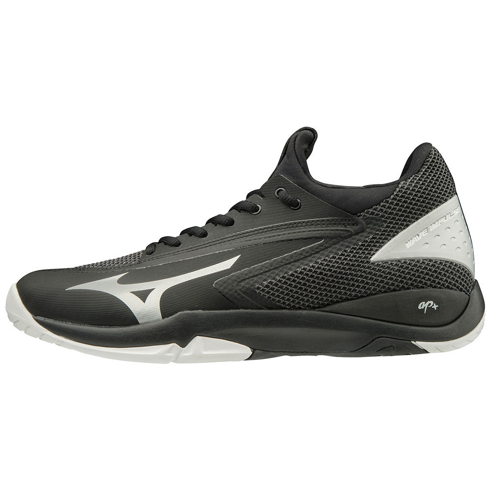 Panske Tenisove Topanky Mizuno WAVE IMPULSE AC Čierne/Strieborne/Biele Vypredaj DLPW84603